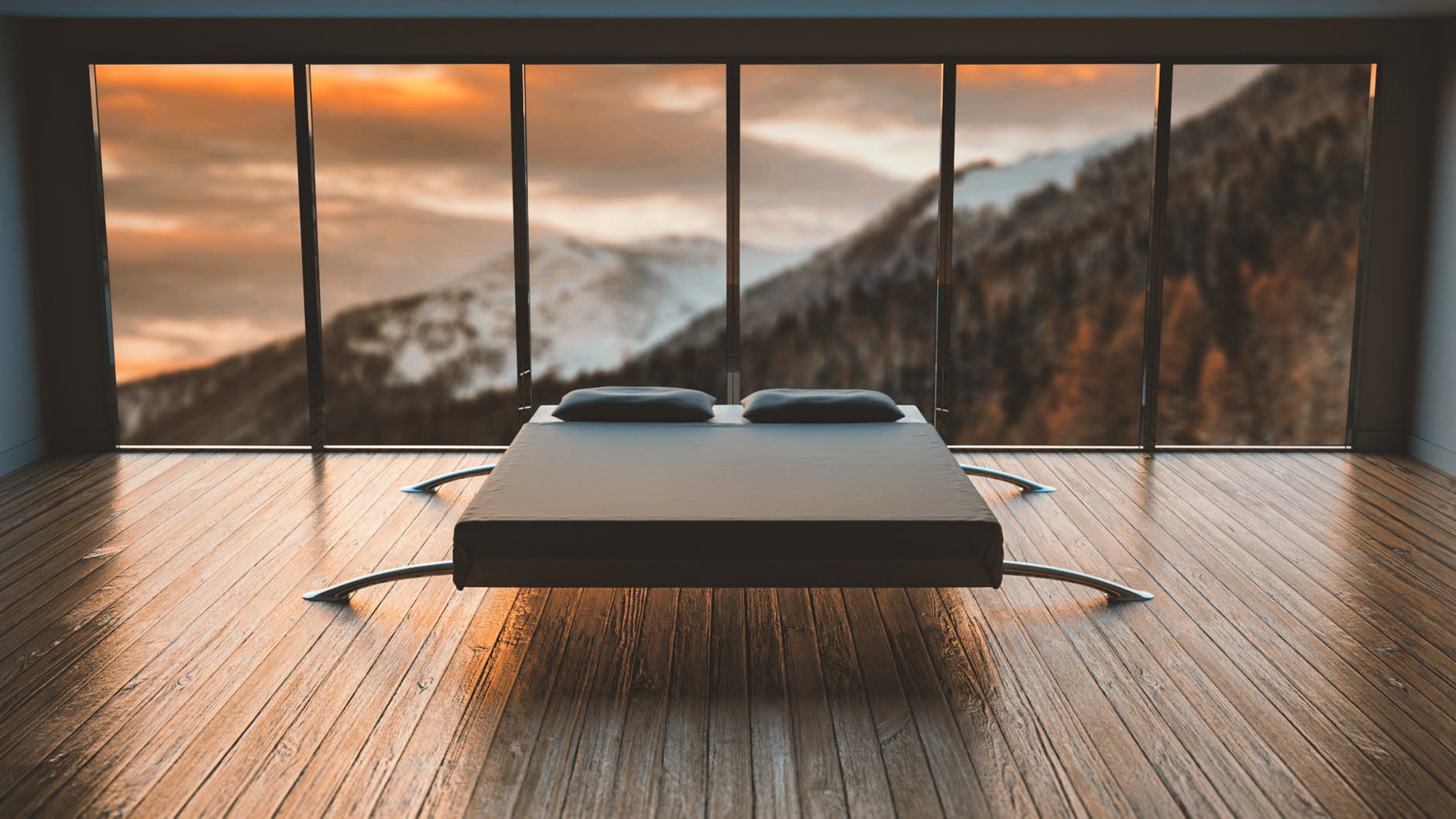 A minimalist bed for fancy, rich people